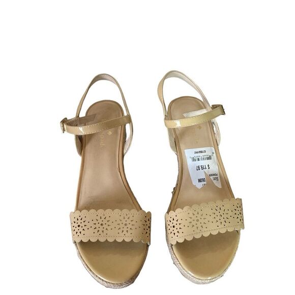 Kate Spade Beige Scalloped Wedge Sandals - Picture 4 of 10